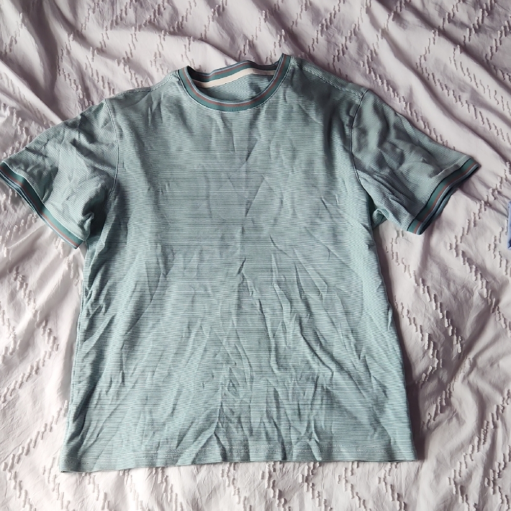 Men's Light Blue Striped Cotton Shirt